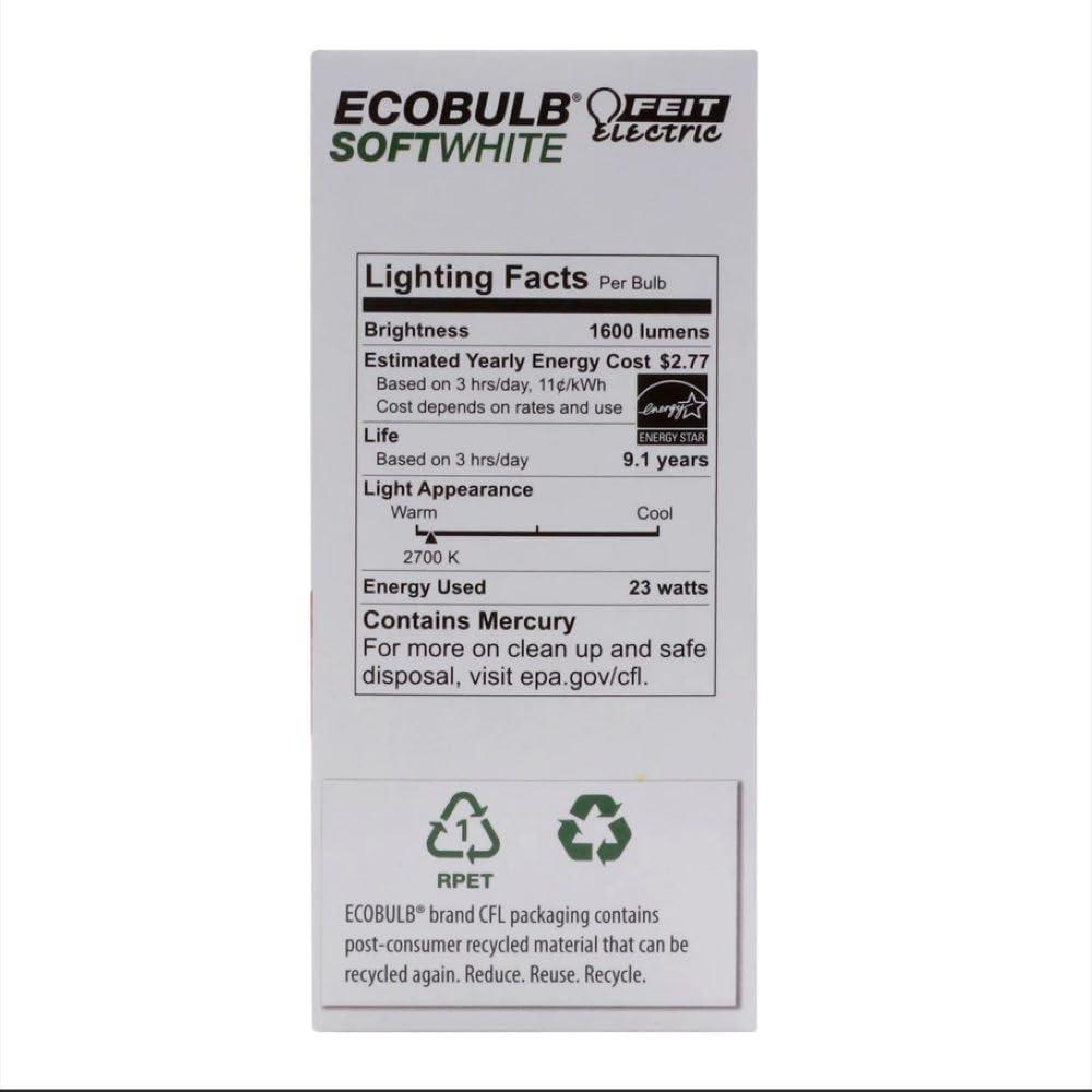 1 PC,Feit Electric ESL23TM/D/4 Day Light Compact Fluorescent Bulb, 23 Watt