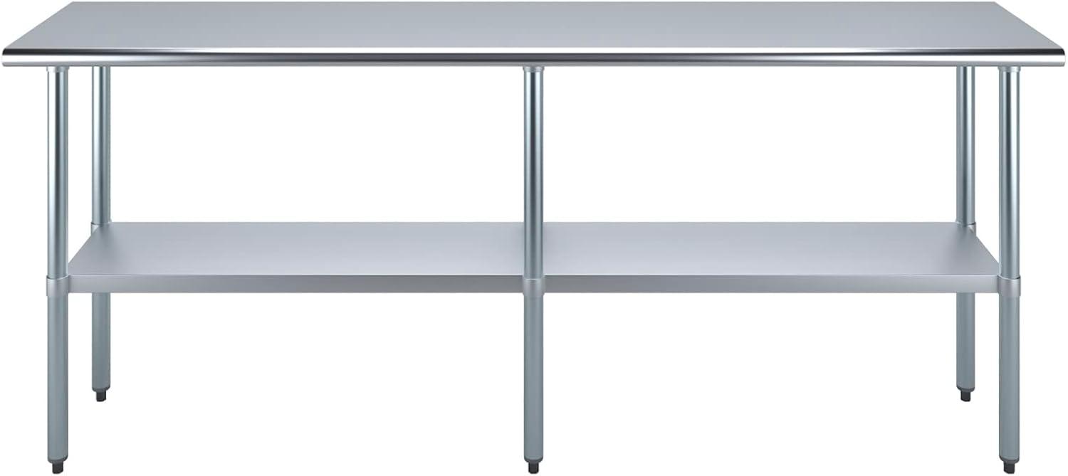 84" Stainless Steel Utility Work Table with Galvanized Undershelves