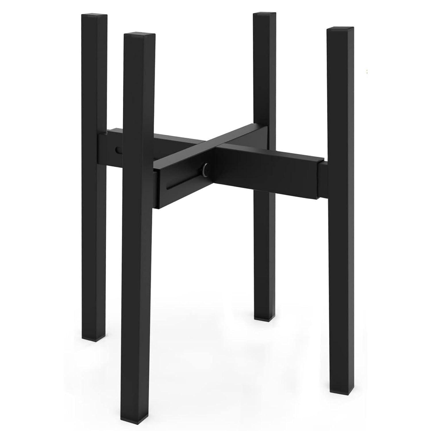 Heavy Plant Stand For 10" 16" Pot Indoor Outdoor Corner Adjustable Metal Duty Large (Black 1 Pack)