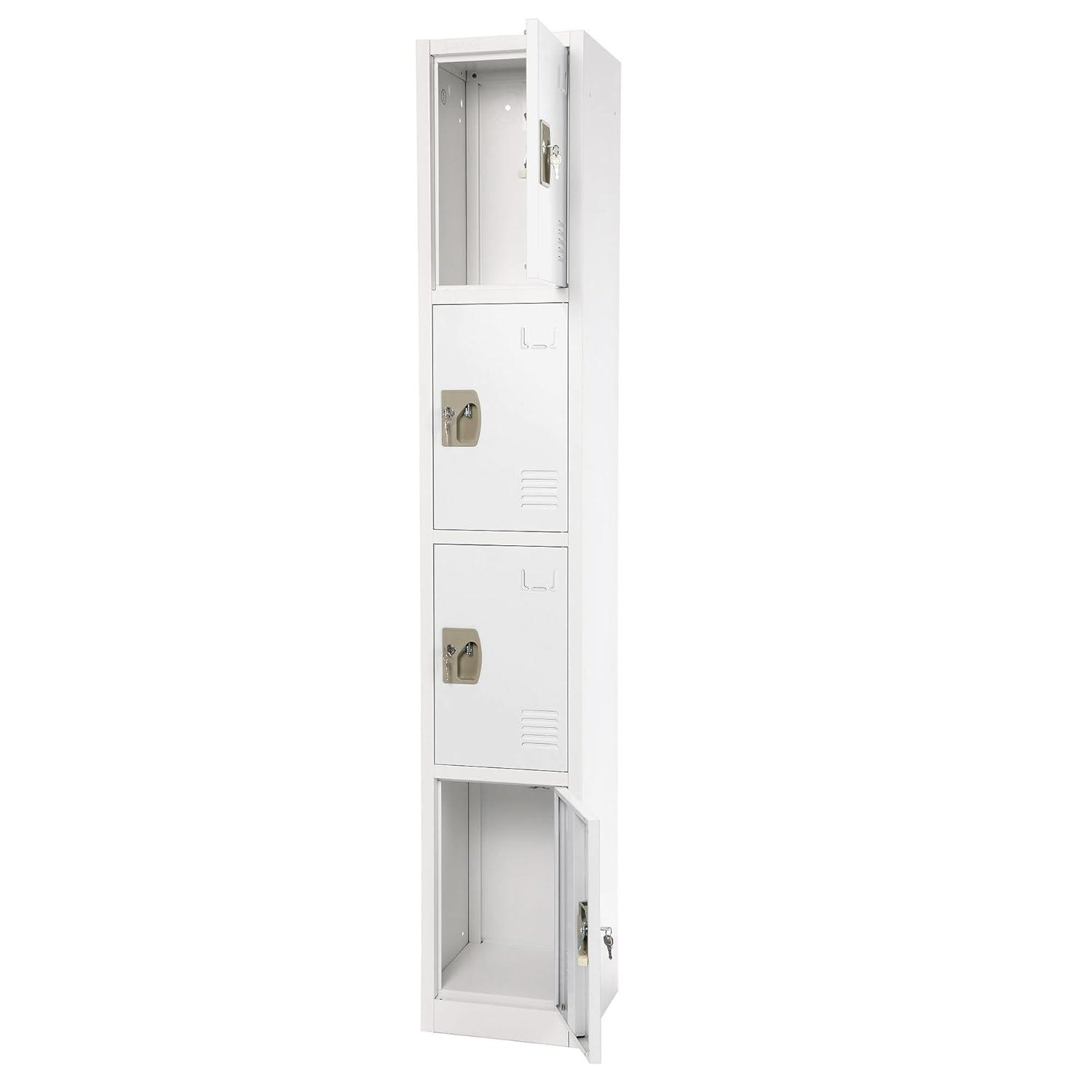 AdirOffice 12'' Wide Steel 4-Tier School and Gym Locker