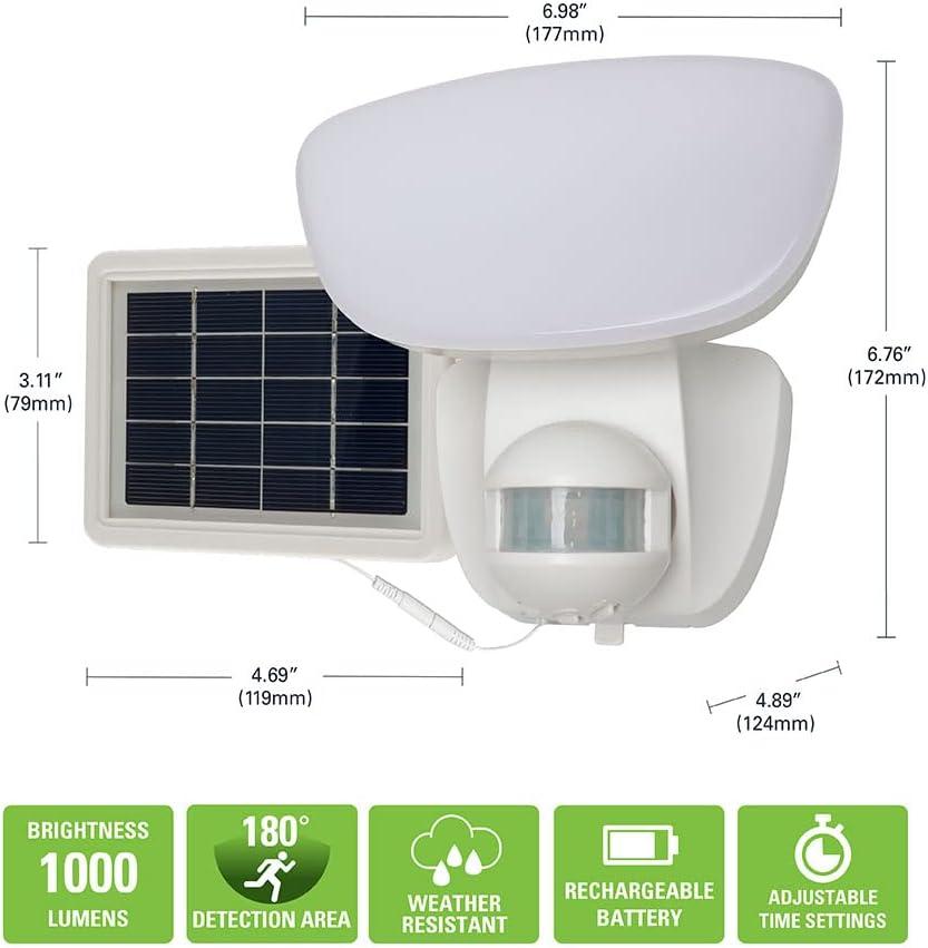 White Solar LED Security Flood Light with Motion Sensor