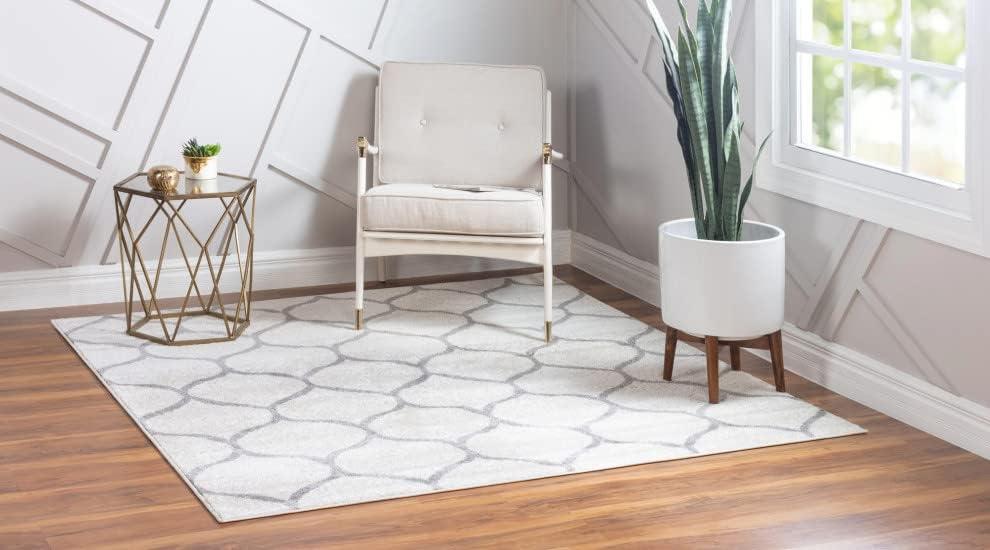 Unique Loom Trellis Frieze Rounded Area Rug