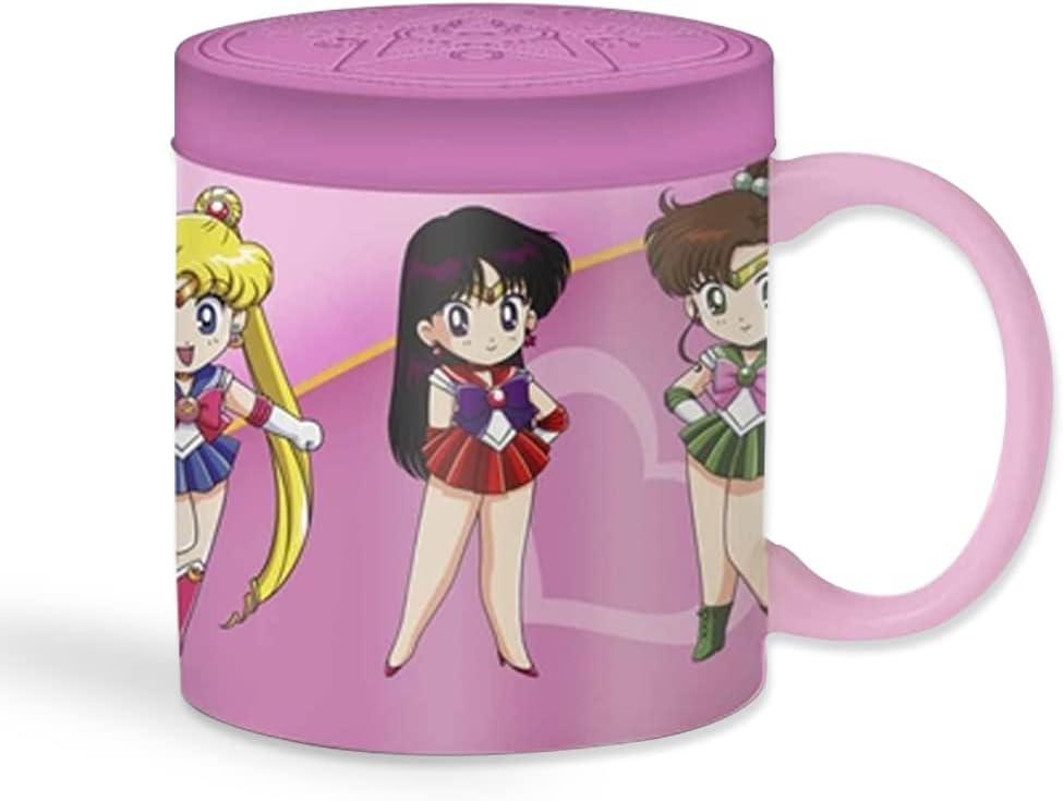 Just Funky Sailor Moon Sailor Scouts 16 Ounce Ceramic Mug with Lid