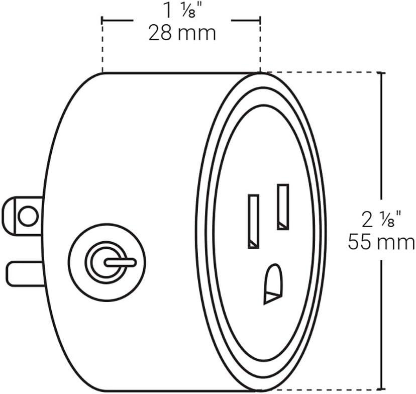 Compact White Wi-Fi Smart Plug with Voice Control