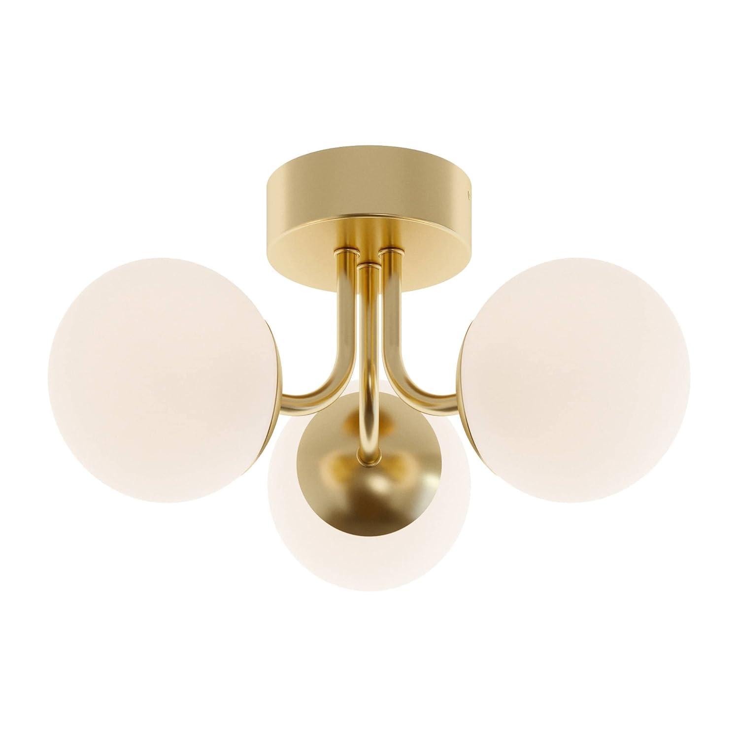 Satin Nickel 15.5" Modern LED Semi-Flush Indoor/Outdoor Light