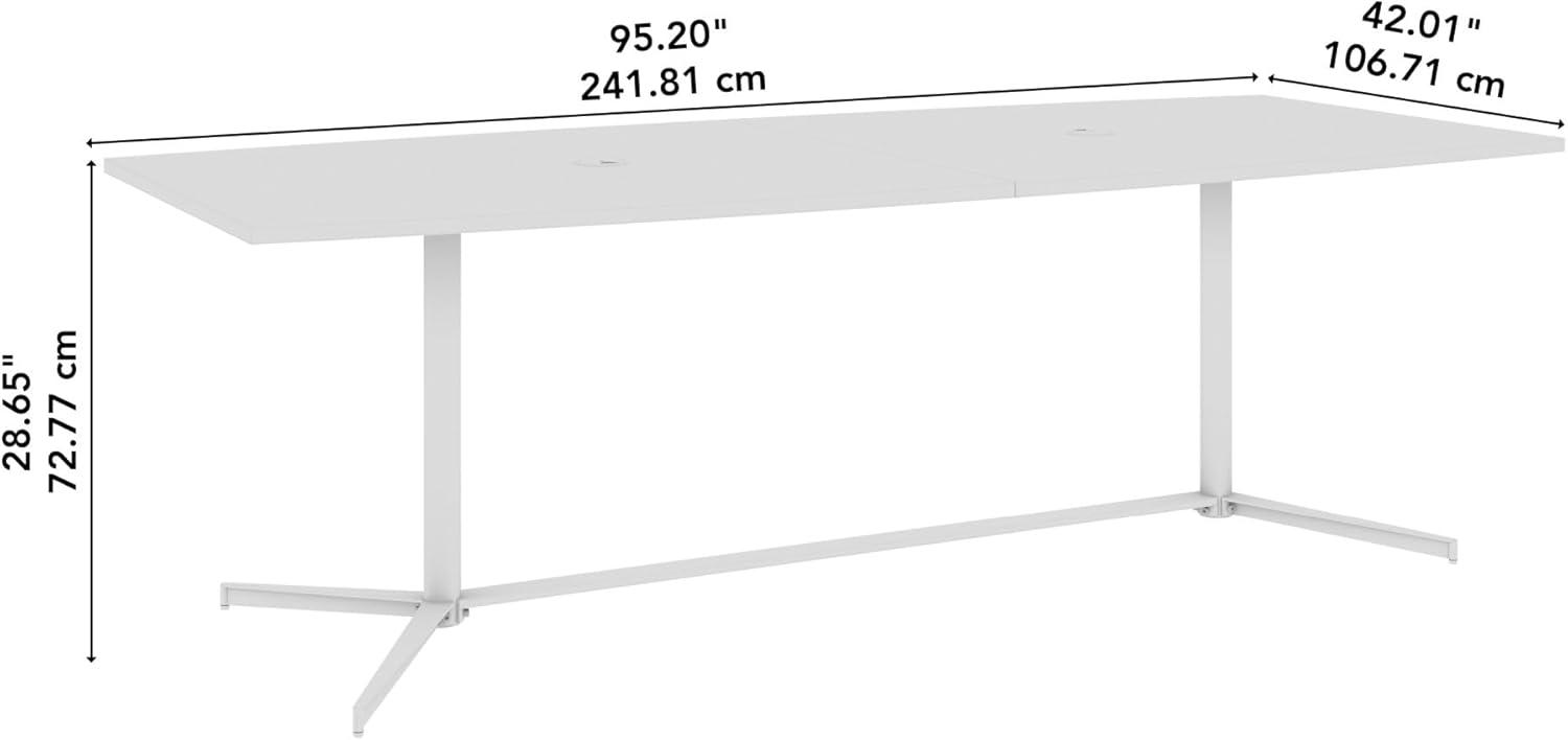 BBF Boat Shaped Conference Table with Metal Base