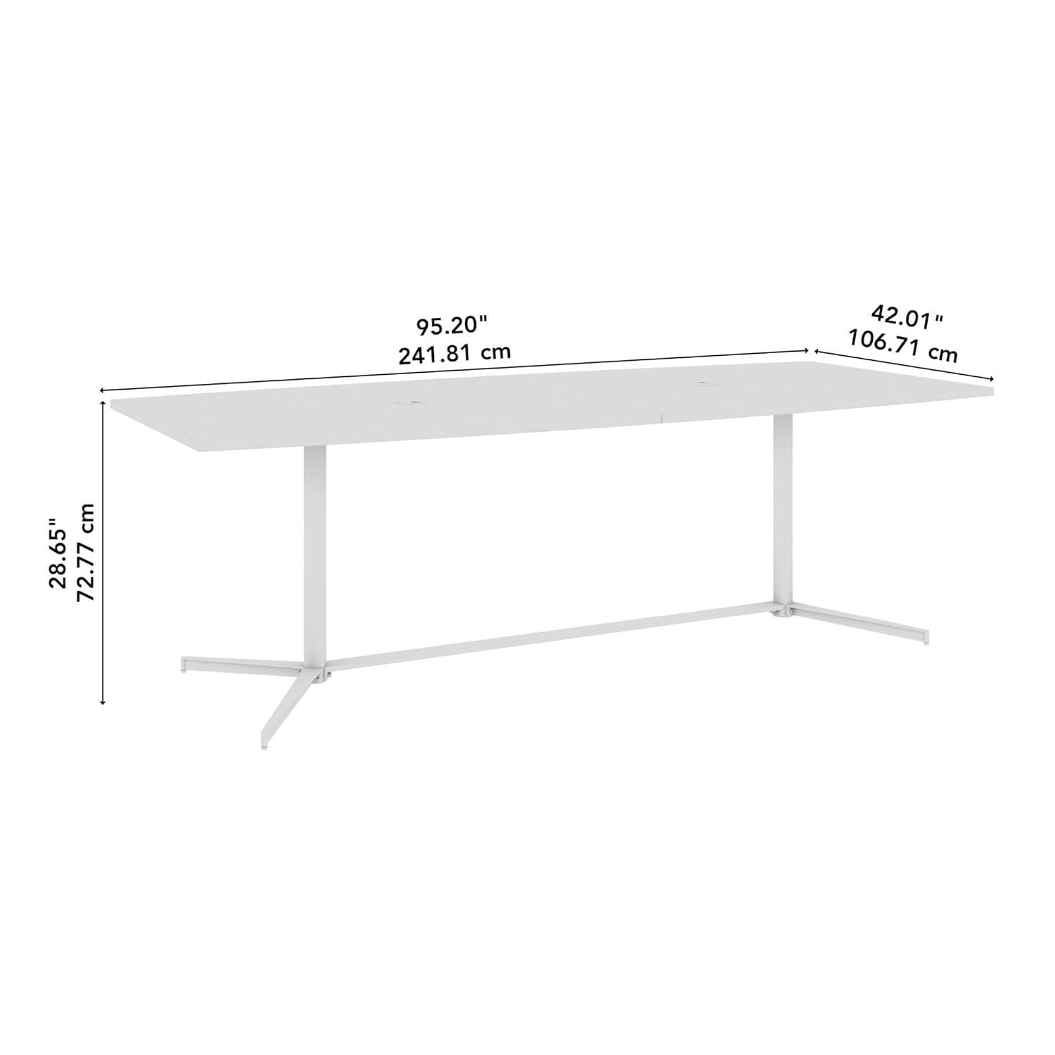 BBF Boat Shaped Conference Table with Metal Base