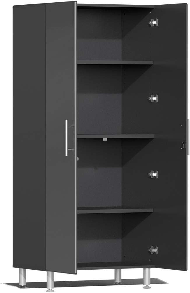 Ulti-MATE Garage 106.5-in W x 80-in H x 21-in D 3 -Cabinets Composite wood Graphite Gray Metallic and Gray Garage Storage System