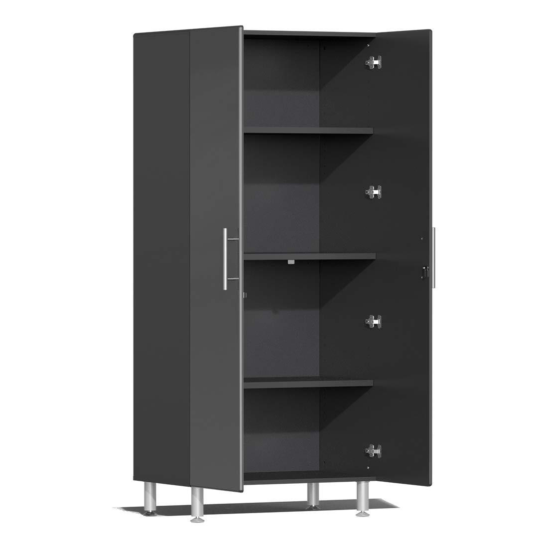 Ulti-MATE Garage 106.5-in W x 80-in H x 21-in D 3 -Cabinets Composite wood Graphite Gray Metallic and Gray Garage Storage System