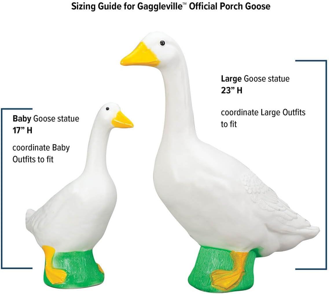 Baby Goose 17" White and Yellow Outdoor Statue