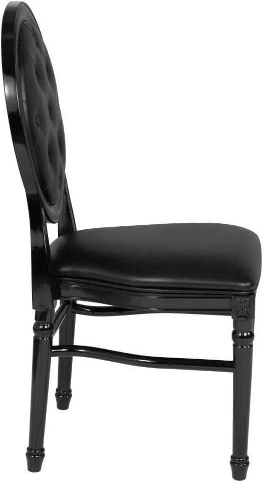 Flash Furniture 2 Pack HERCULES Series 900 lb. Capacity King Louis Chair with Tufted Back, Black Vinyl Seat and Black Frame