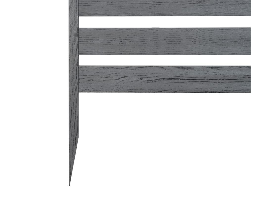 Zippity Outdoor Products 26in H x 24in W (3 Panels) No Dig Zippity Maui Fence Kit, Charcoal Color WoodTek Vinyl Fence Panel, Temporary Outdoor Border for Garden, Easy Install DIY Fence for Backyard, Patio, & Deck, ZP19066