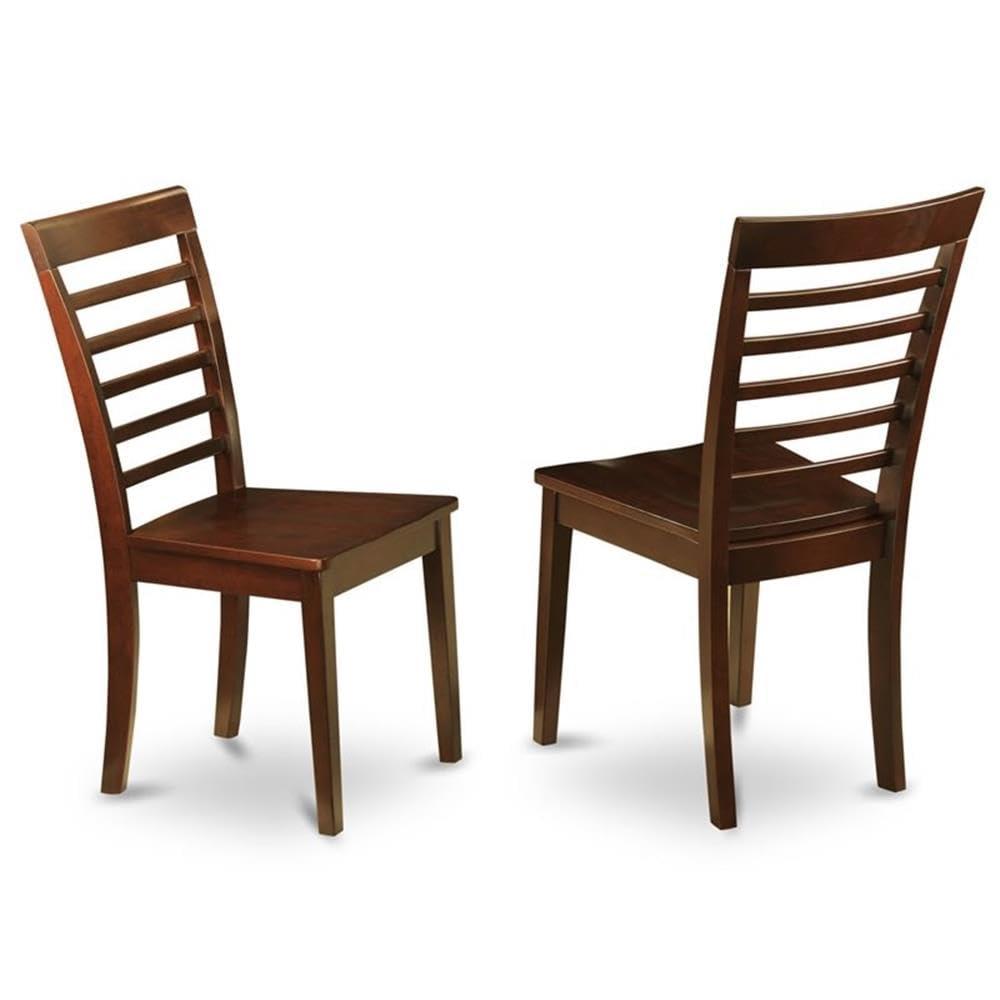 Mahogany 7-Piece Rectangular Dining Table Set with Ladder Back Chairs