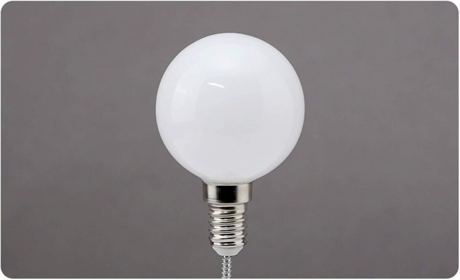 G16 (G50) E14 LED Bulb 5W 50 Watt Equivalent Incandescent Light Bulbs Night Stand Bulb Warm White 3000K Energy Saving Full Milky Glass Lamp Bulb for Home Lighting, AC 110-220V (6-Pack)