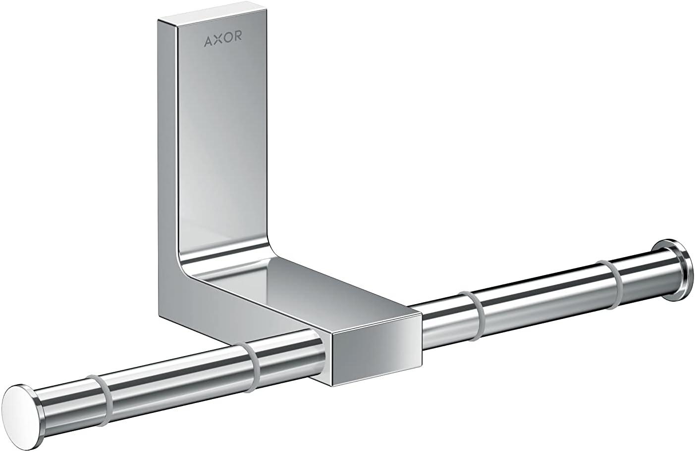 Chrome Double Rectangular Metal Toilet Paper Holder