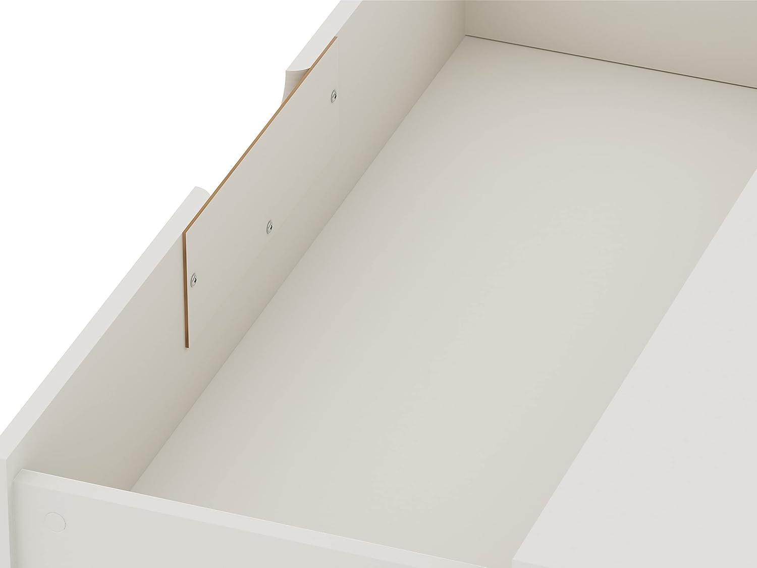 Rockefeller Dresser Off-White/Natural - Manhattan Comfort: Mid-Century 3-Drawer Bedroom Storage