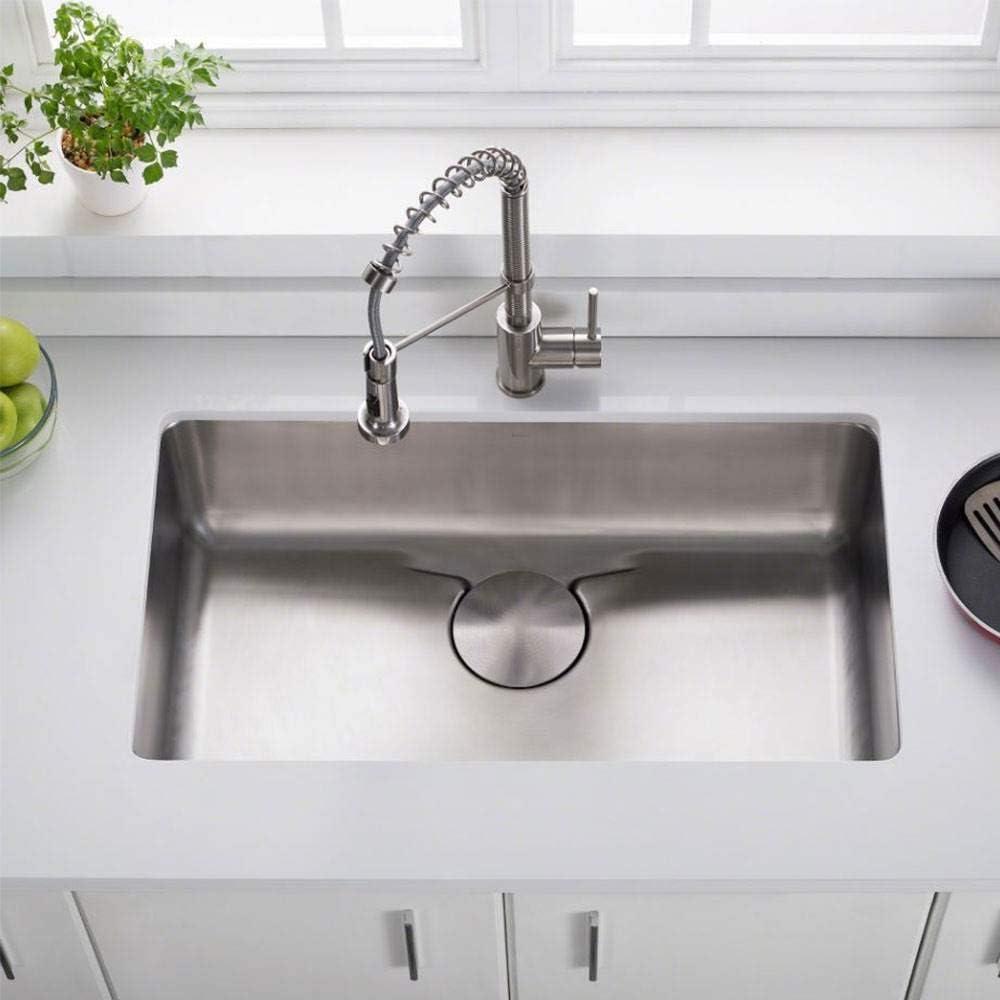 Kraus KD1US33B Dex™️ Series KRAUS 33" L Undermount 16 Gauge Stainless Steel Single Bowl Kitchen Sink