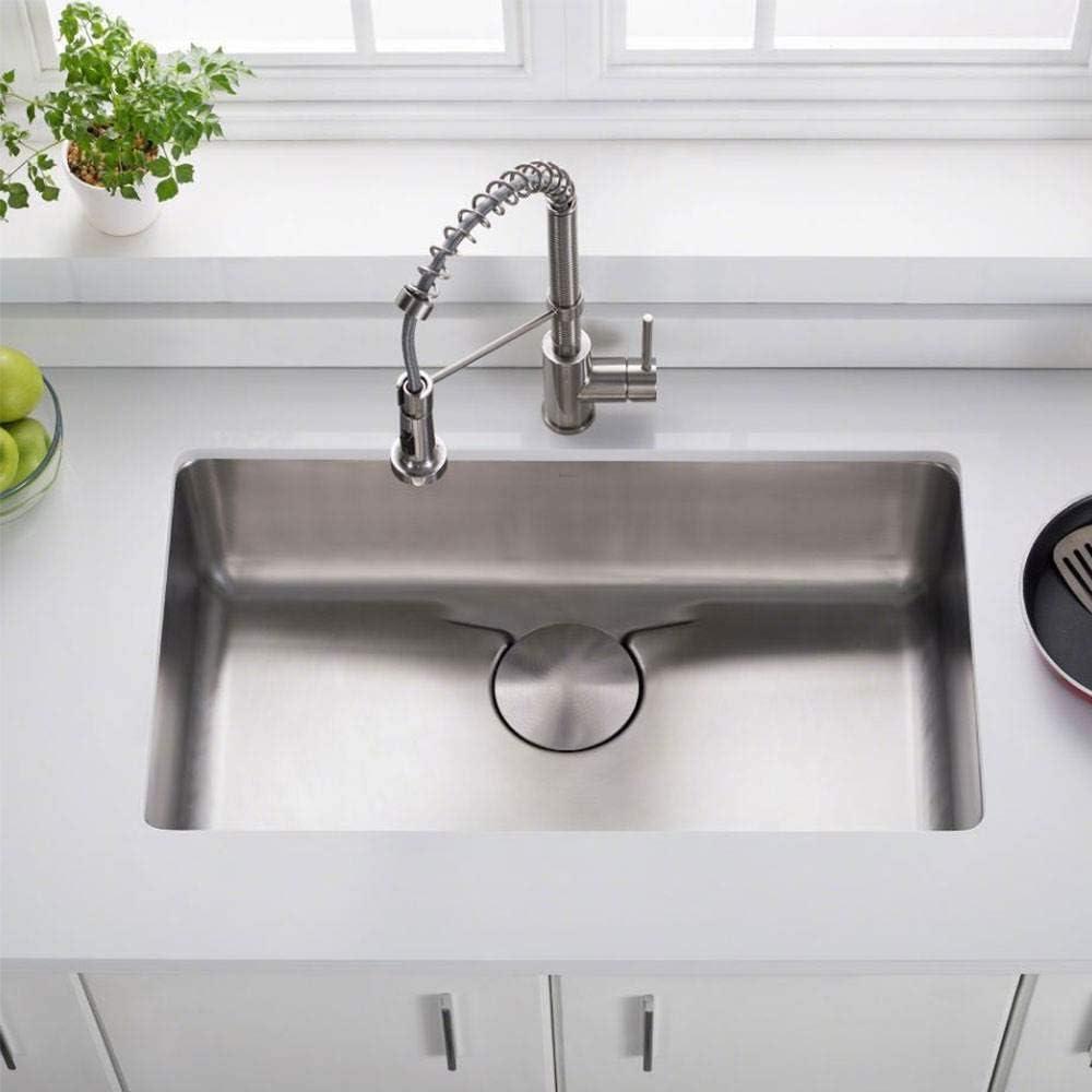 Dex™️ Series KRAUS 33" L Undermount 16 Gauge Stainless Steel Single Bowl Kitchen Sink