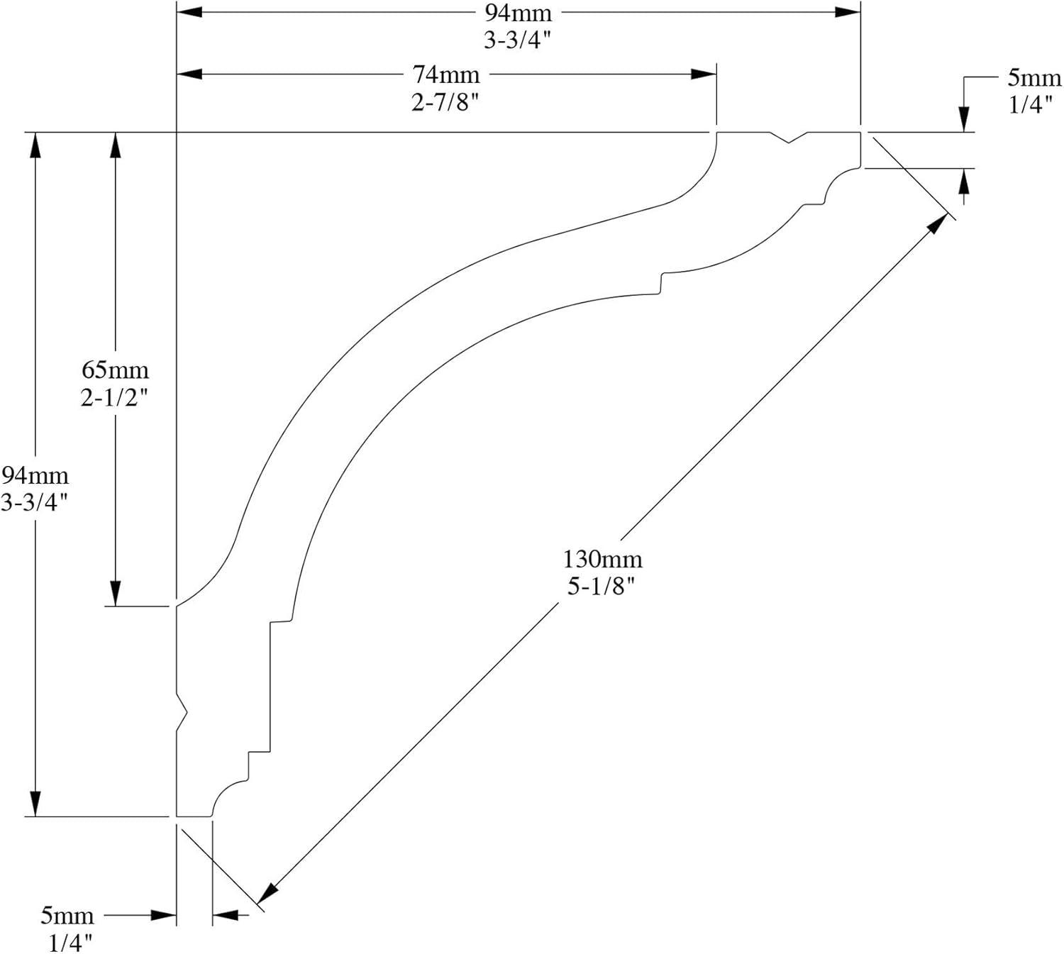 Primed White 78'' Polystyrene Crown Moulding