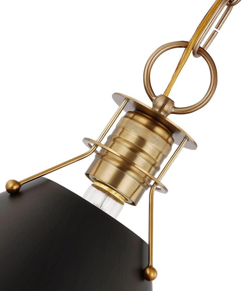 Outpost Large Matte White & Burnished Brass Cone Pendant Light