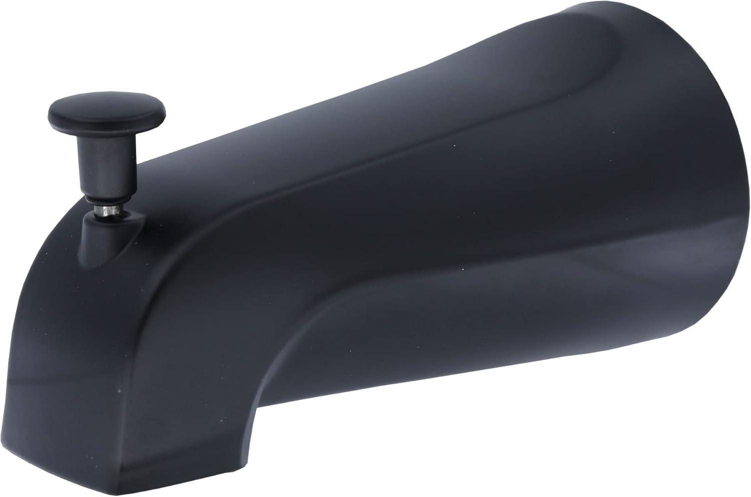 Matte Black Wall Mounted Tub Spout with Diverter