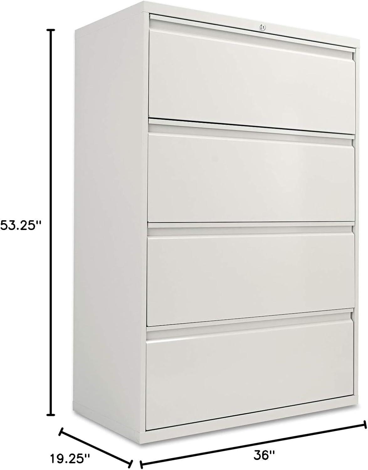 Alera 4 Drawers Lateral Lockable Filing Cabinet, Gray