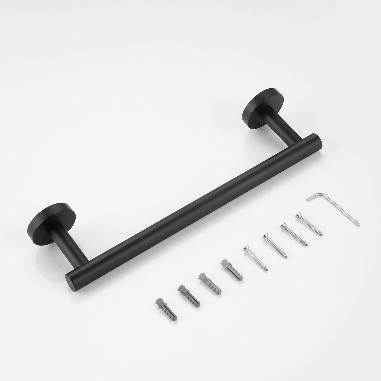 Matte Black 12 Inch Stainless Steel Wall Mounted Towel Bar