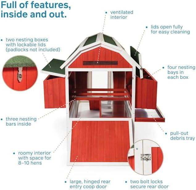 Prevue Pet Products 467 Large Barn Chicken Coop