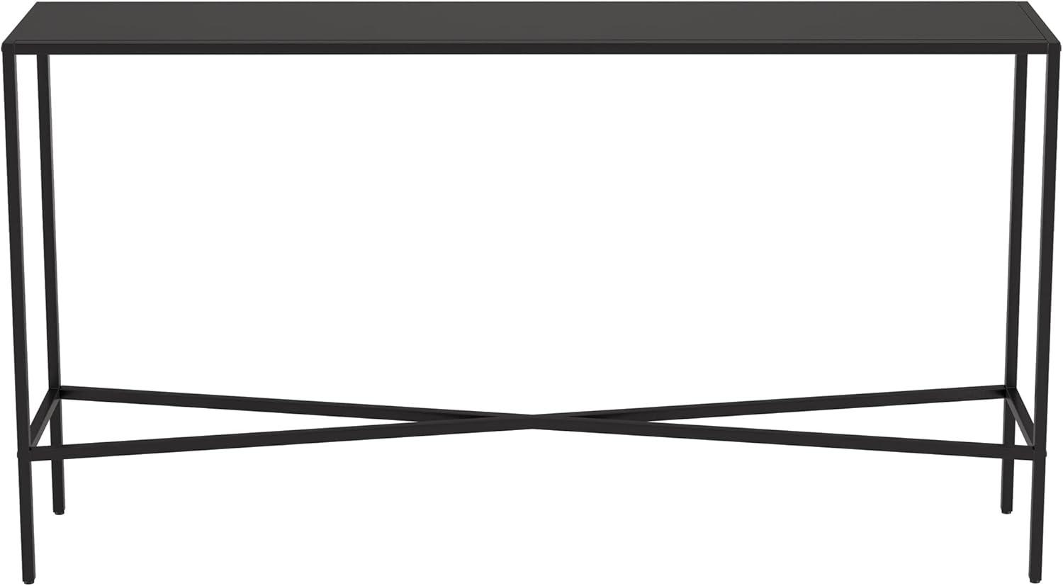 Henley 55'' Blackened Bronze Metal & Glass Console Table