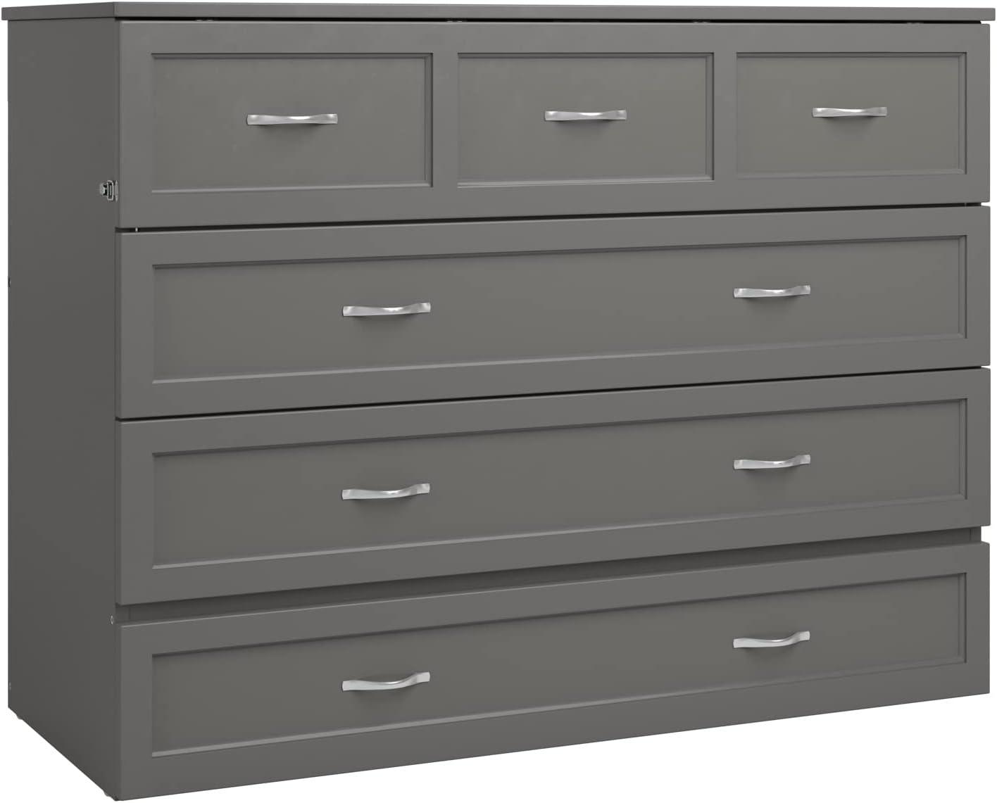 AFI Northfield Grey Full Solid Wood Murphy Bed Chest