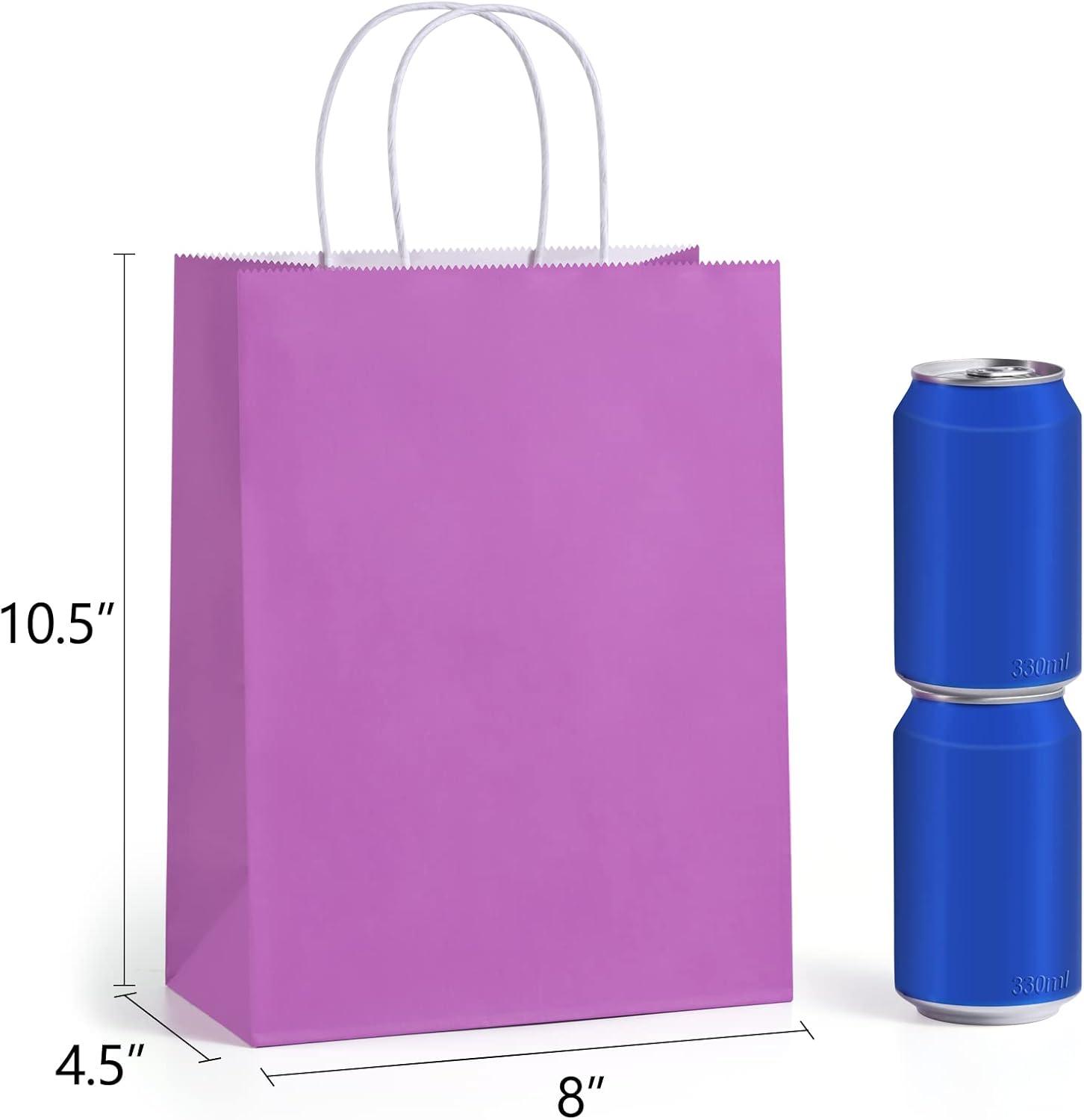 BagDream 24 Pack Rainbow Gift Bags with Handles, 6 Colors Small Party Favor Bag Goodie Bags for Kids Birthday, Party Favors, Birthdays & Celebrations, 5.25x3.75x8"