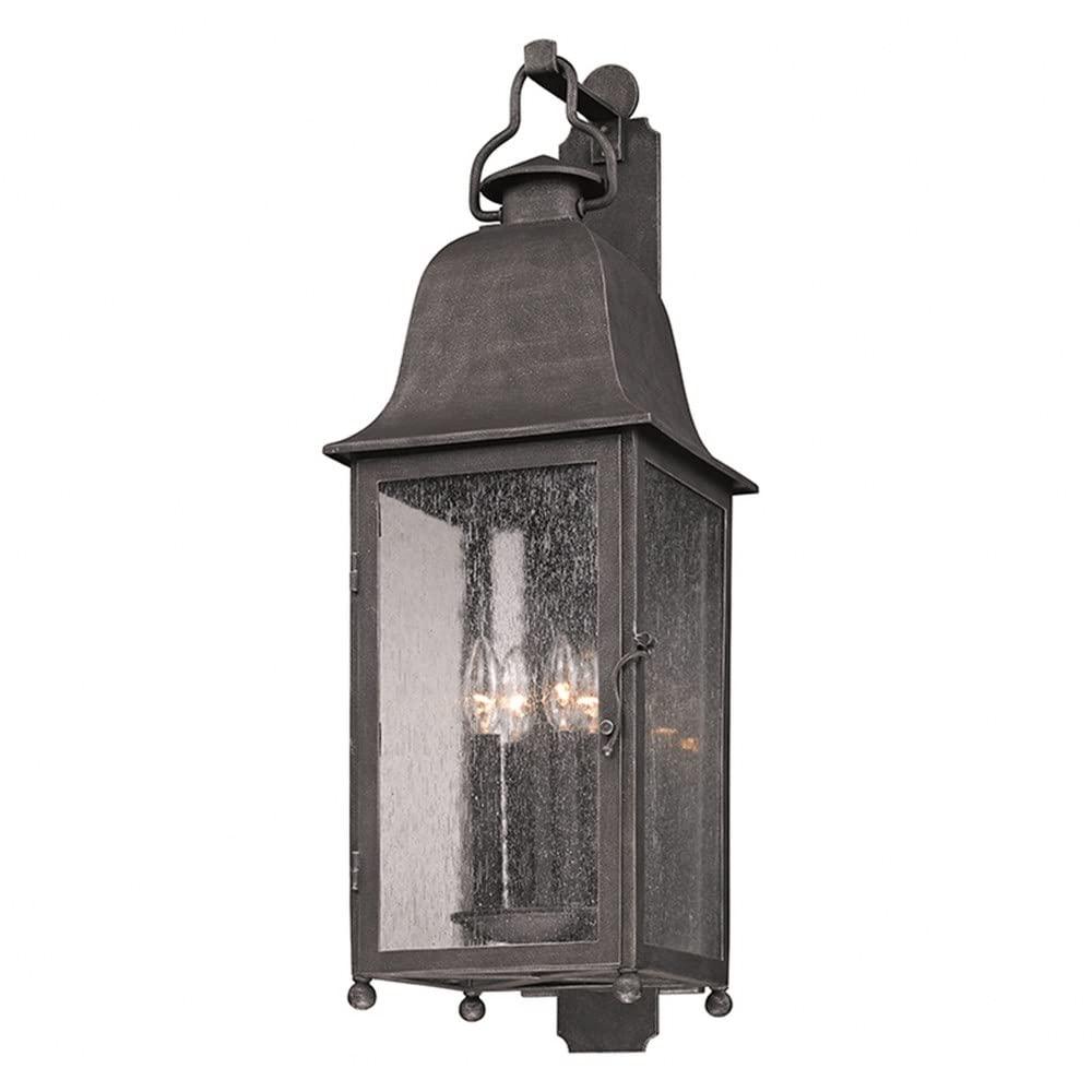 Troy Lighting Larchmont 4 - Light Wall Light in  Aged Pewter Clear Seeded Shade