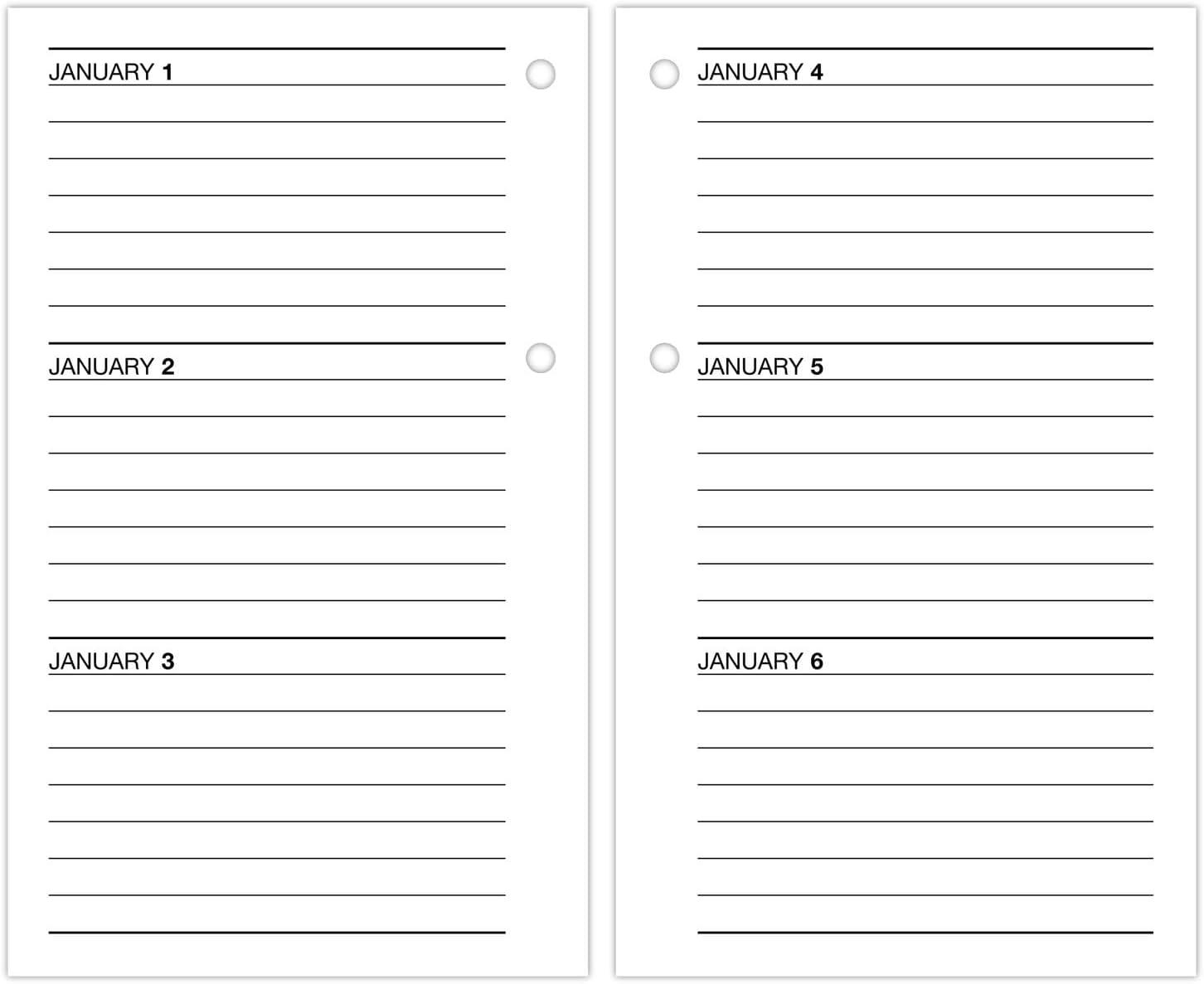 AT-A-GLANCE 2025 Daily Loose-Leaf Desk Calendar Refill Standard 3 12 x 6 - Desk