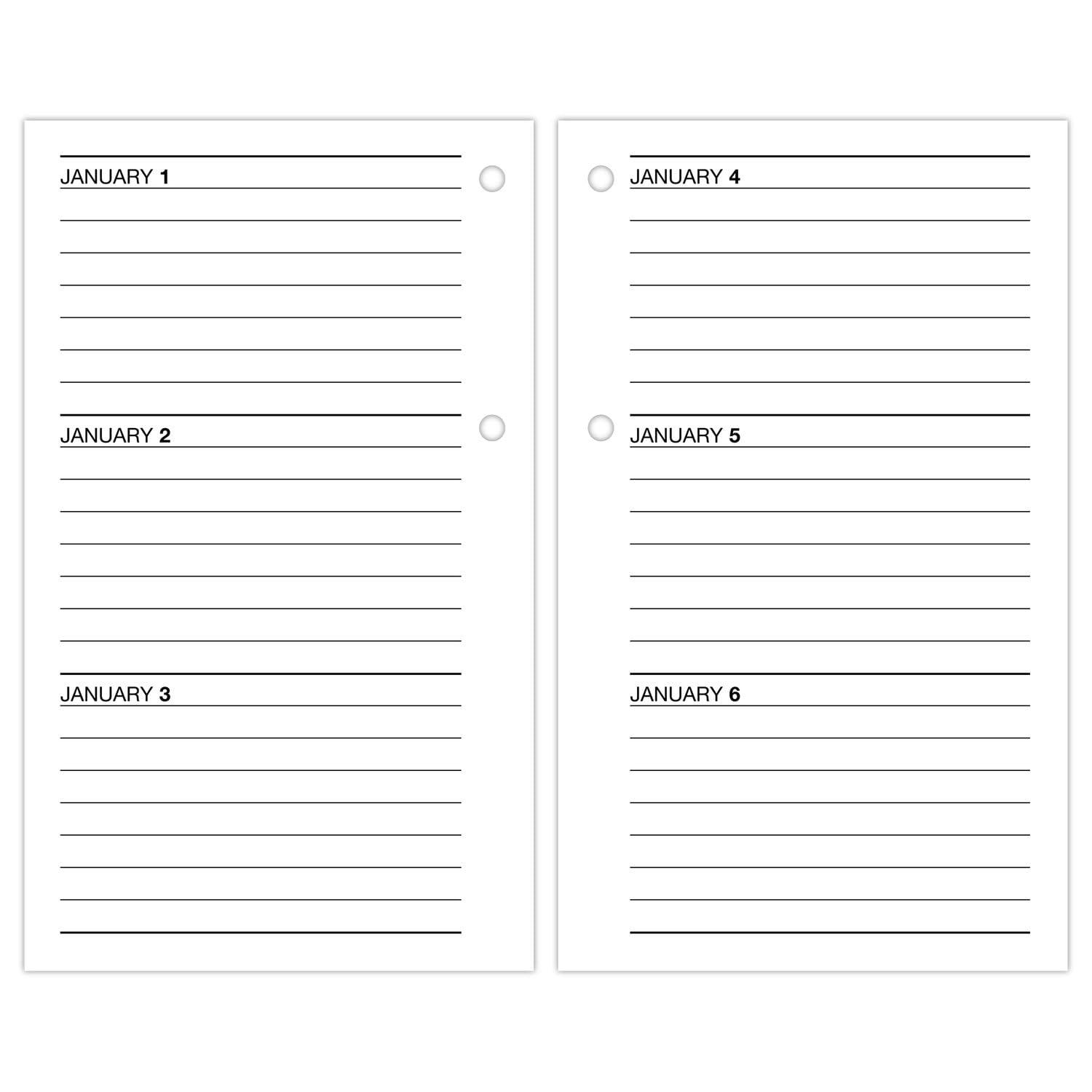 AT-A-GLANCE 2025 Daily Loose-Leaf Desk Calendar Refill Standard 3 12 x 6 - Desk