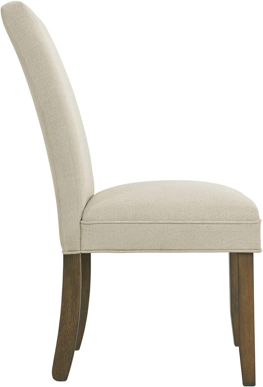 Elegant Cream Upholstered Parsons Side Chair Set in High-Quality Wood