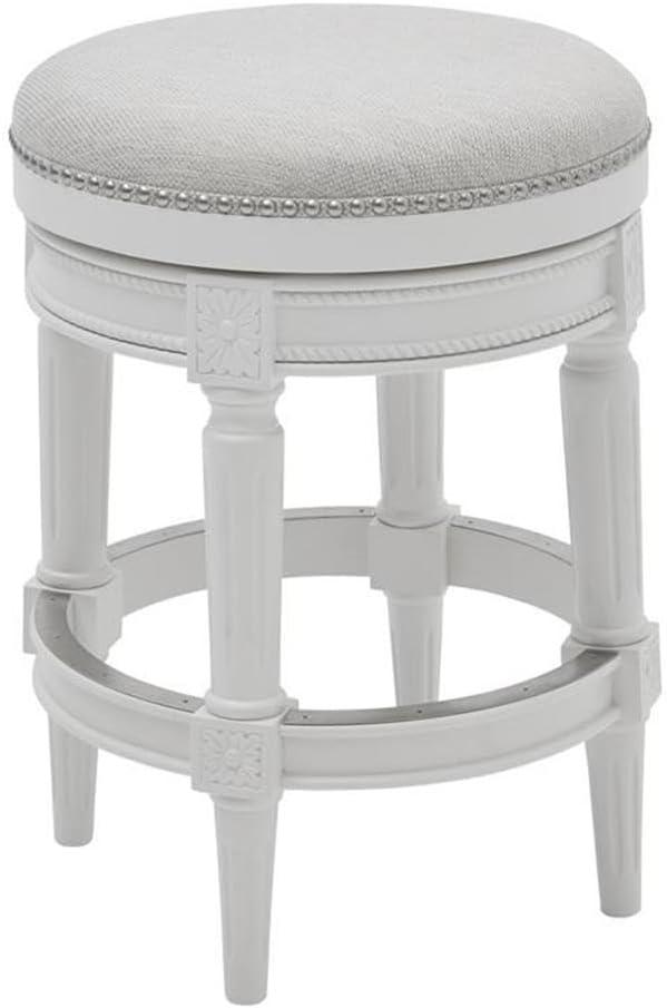 New Ridge Home Goods Chapman 26" Backless Counter Height Swivel Stool in White