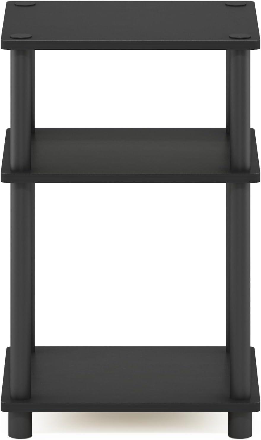 Furinno Just 3-Tier Turn-N-Tube End Table, 1-Pack, Americano/Black