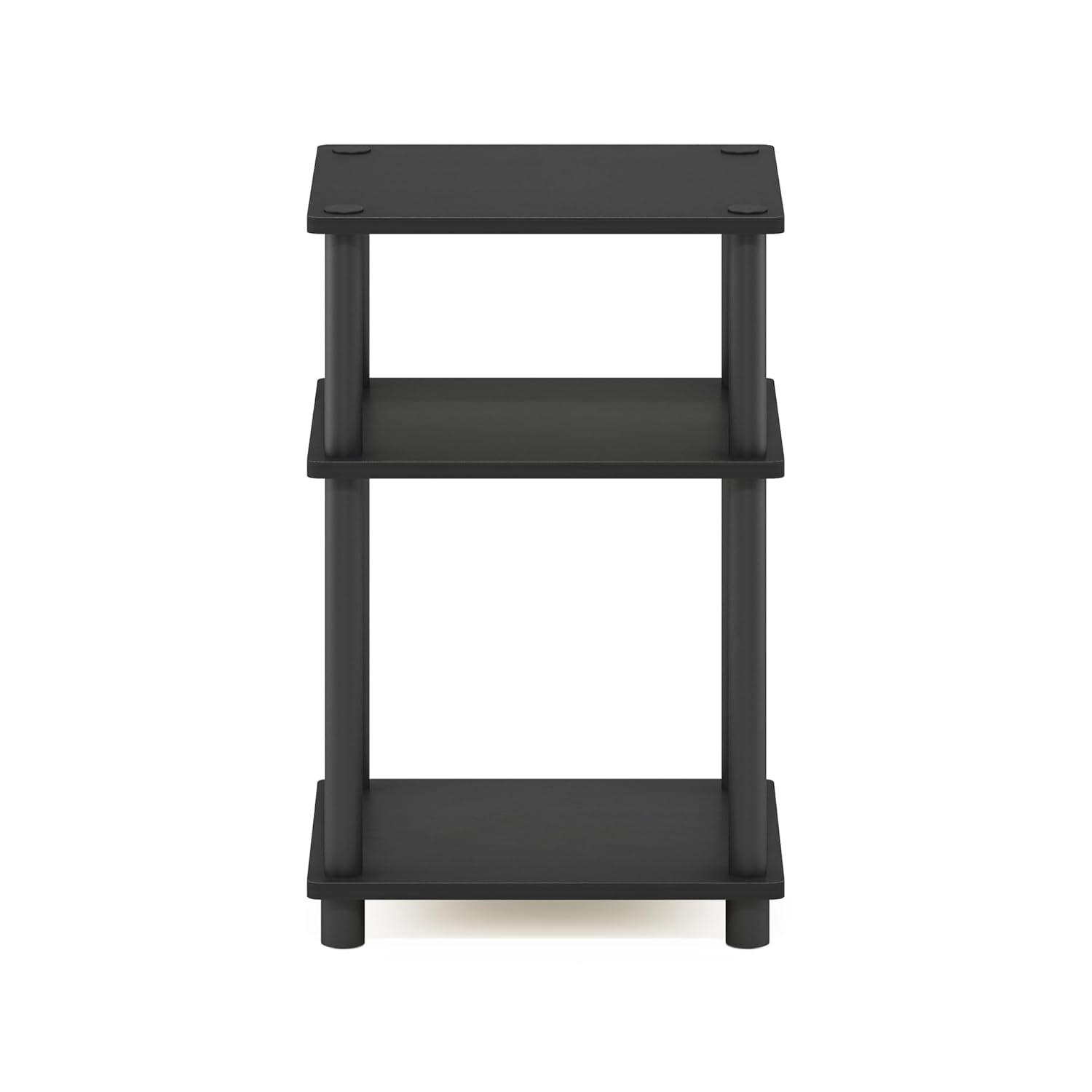 11087AM-BK 11087 Just 3-Tier No Tools Tube End Table, Americano & Black - 13.4 x 11.5 x 22.8 in.