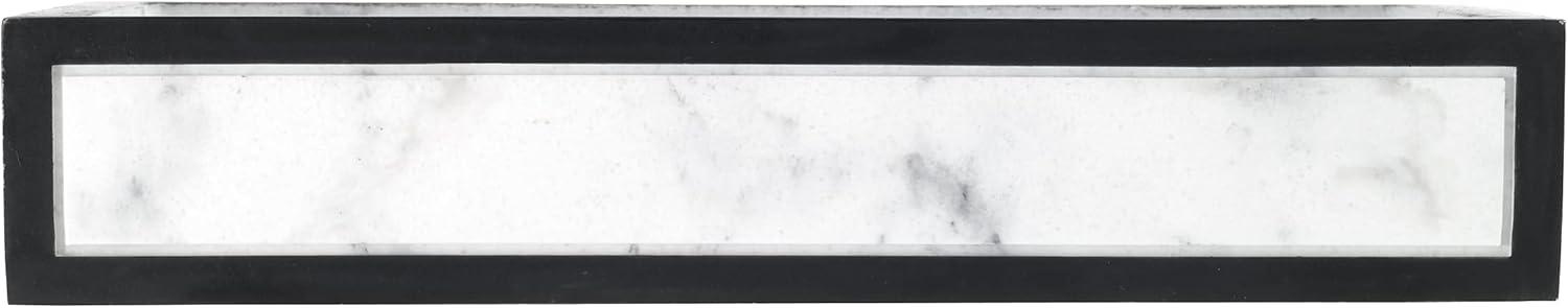 Jasper White and Black Marble-Look Resin Soap Dish