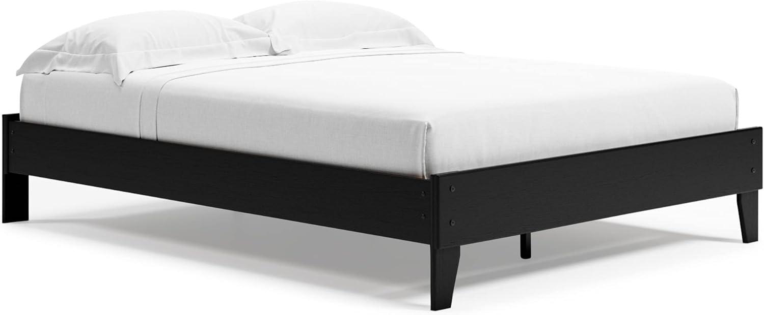 Signature Design by Ashley Queen Finch Platform Bed Black : Modern Style, MDF Frame, No Box Spring Needed