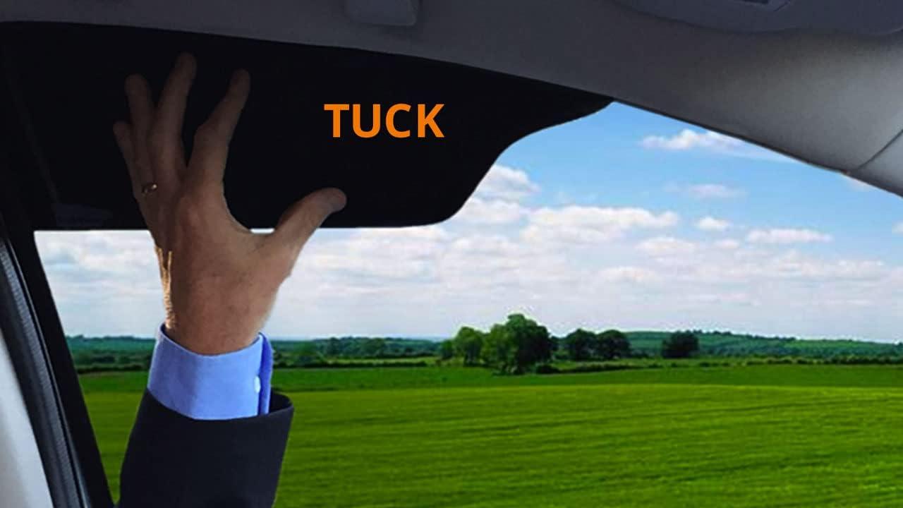 TuckVisor BLACKOUT Windshield Sunshade Best Sun Side Window Shade Visor Shades Sunshade Visors Extenders for Car Truck (2 Pack) TuckVisor Blackout 2 Pack