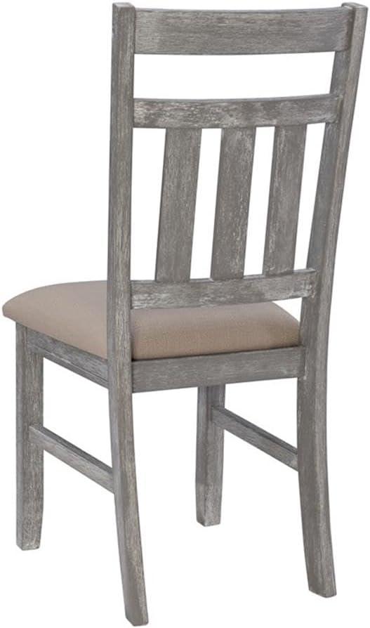 Linon Turino Wood Dining Side Chair in Weathered Gray (Set of 2)