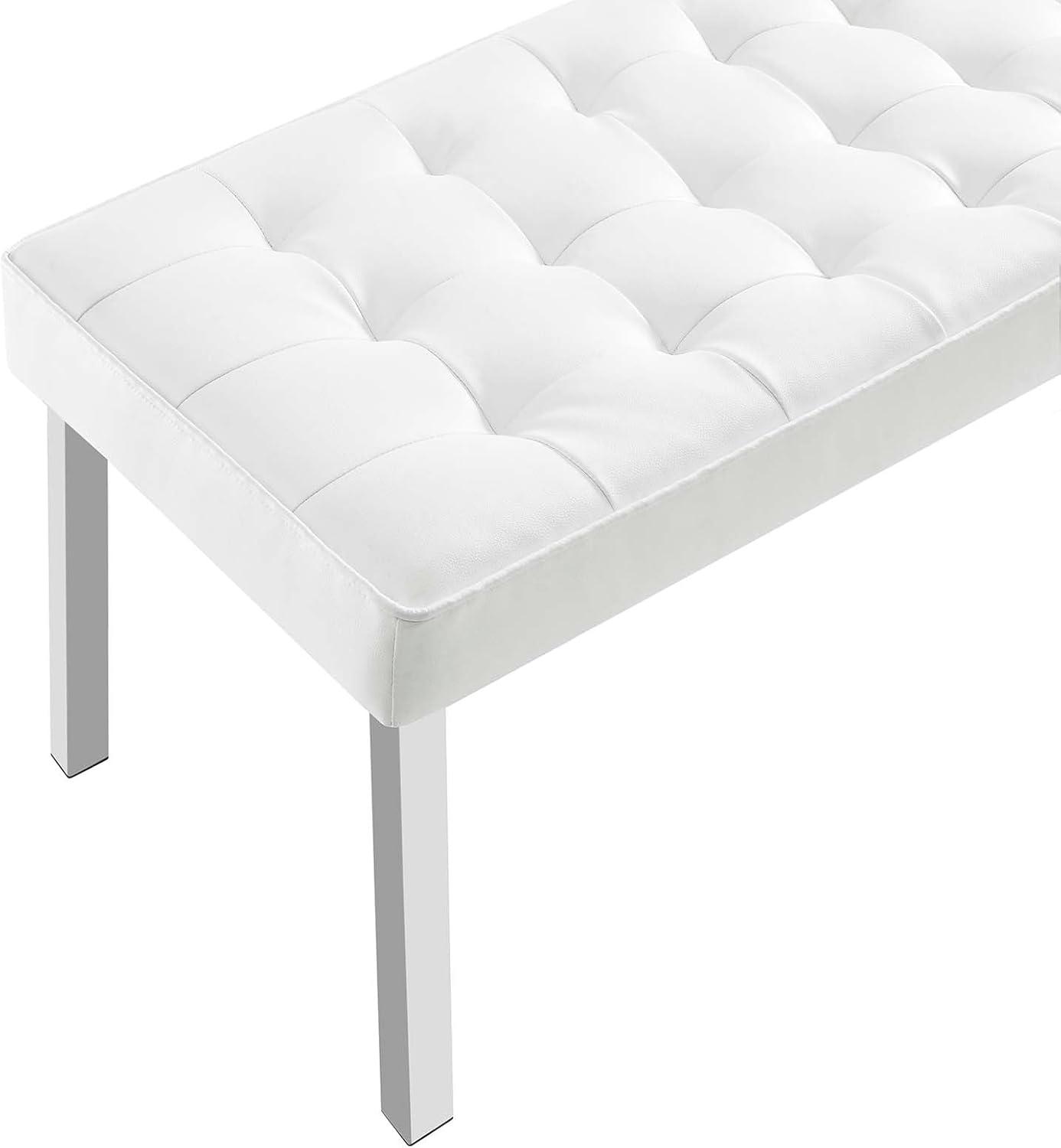 Loft Tufted Vegan Leather Bench by Modway