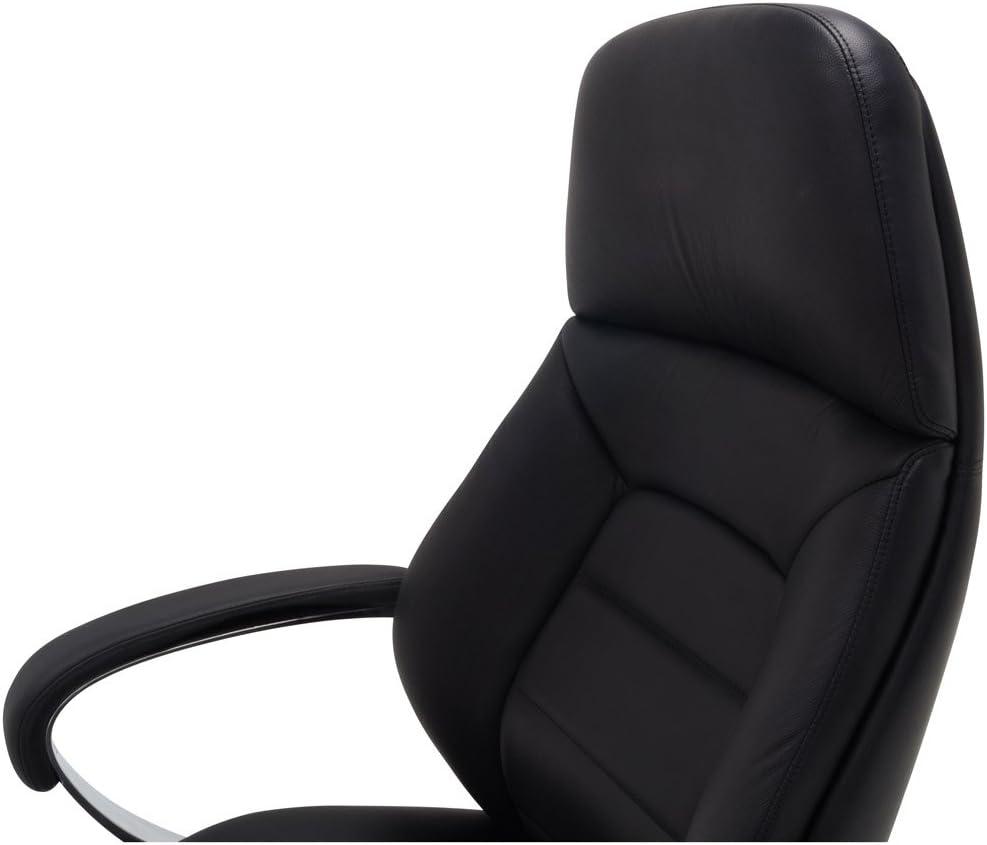 Zuri Furniture Gates Genuine Leather Aluminum Base High Back Executive Chair - White