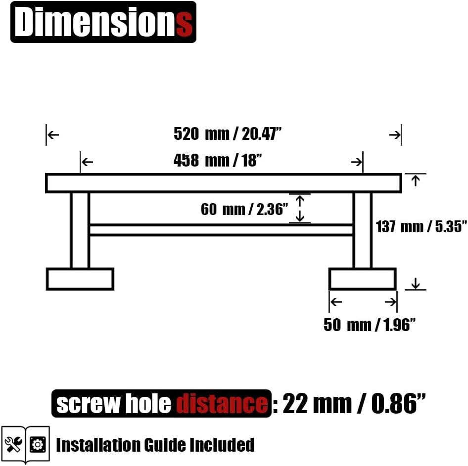 JQK Black Double Towel Bar, 20.5 Inch 304 Stainless Steel Thicken 0.8mm Towel Rack Bathroom, Towel Holder Matte Black Wall Mount, Useable Length 18 Inch, TB100L18-PB