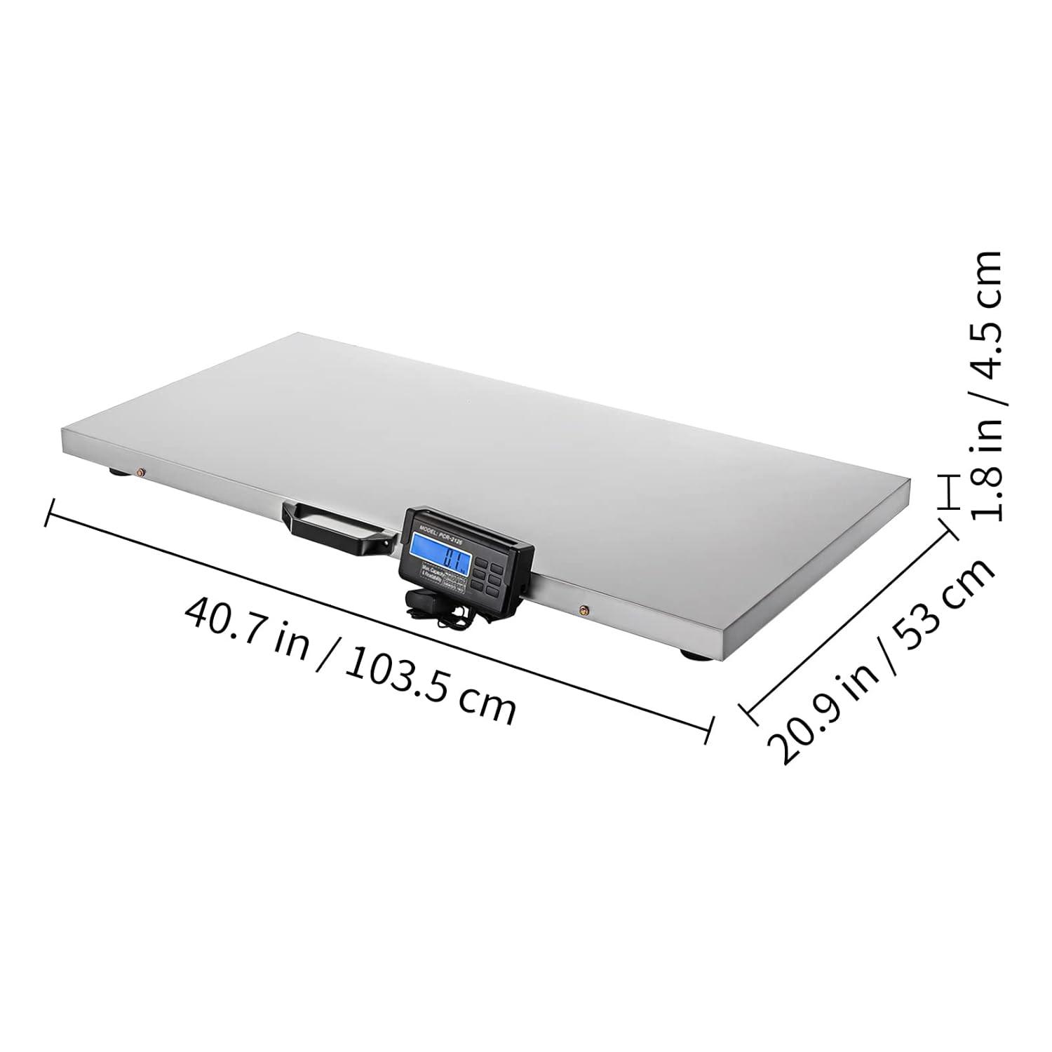 VEVOR 880Lbs x 0.2Lbs Livestock Scale Shipping Scales Large Platform 40.6x20.9Inch Stainless Steel Vet Scale Industrial Floor Scale Large Animal Dog Pig Scale Goat Weight Scale Pet Digital Scale