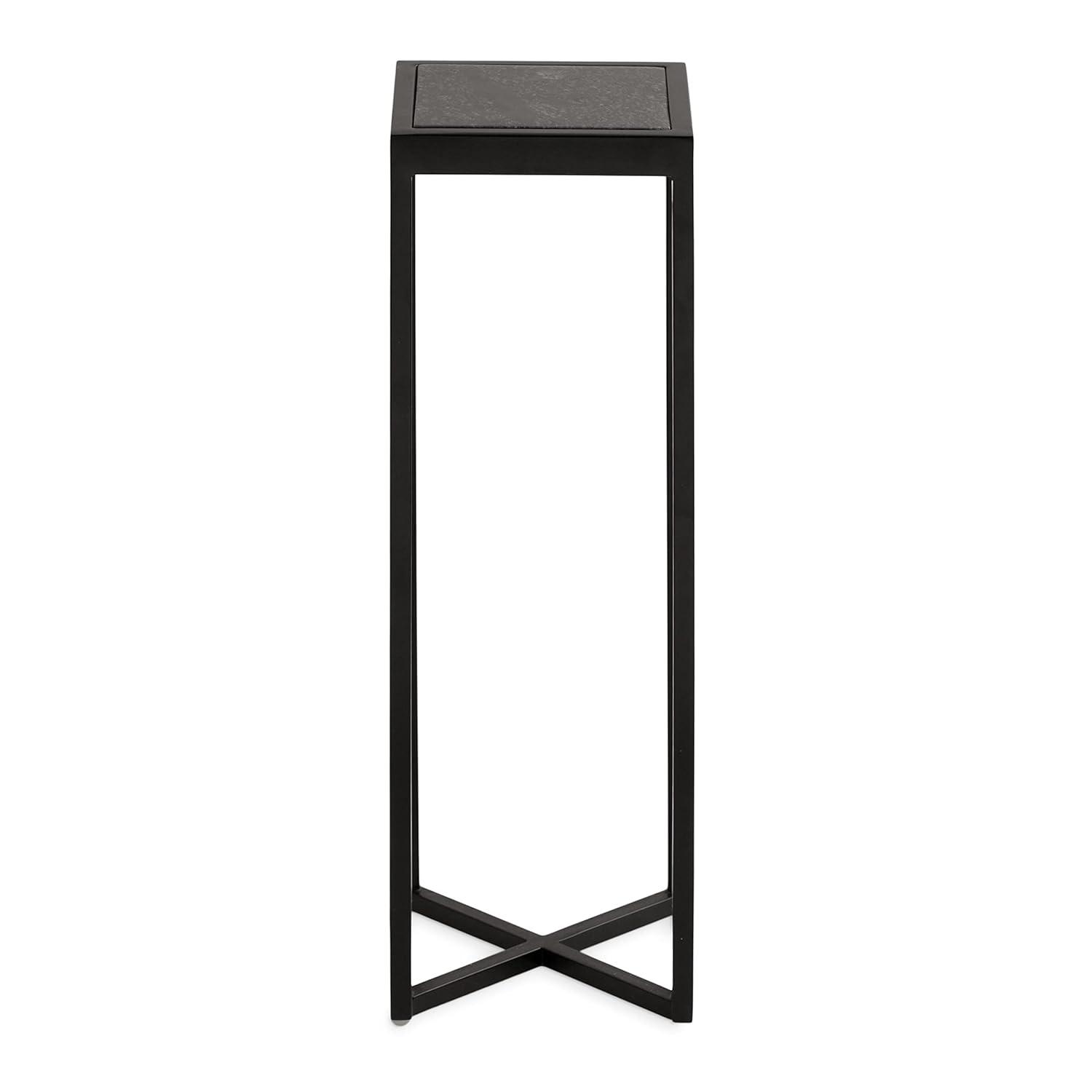 Kate and Laurel Jaspur Square Metal Drink Table, 7x7x21, Black