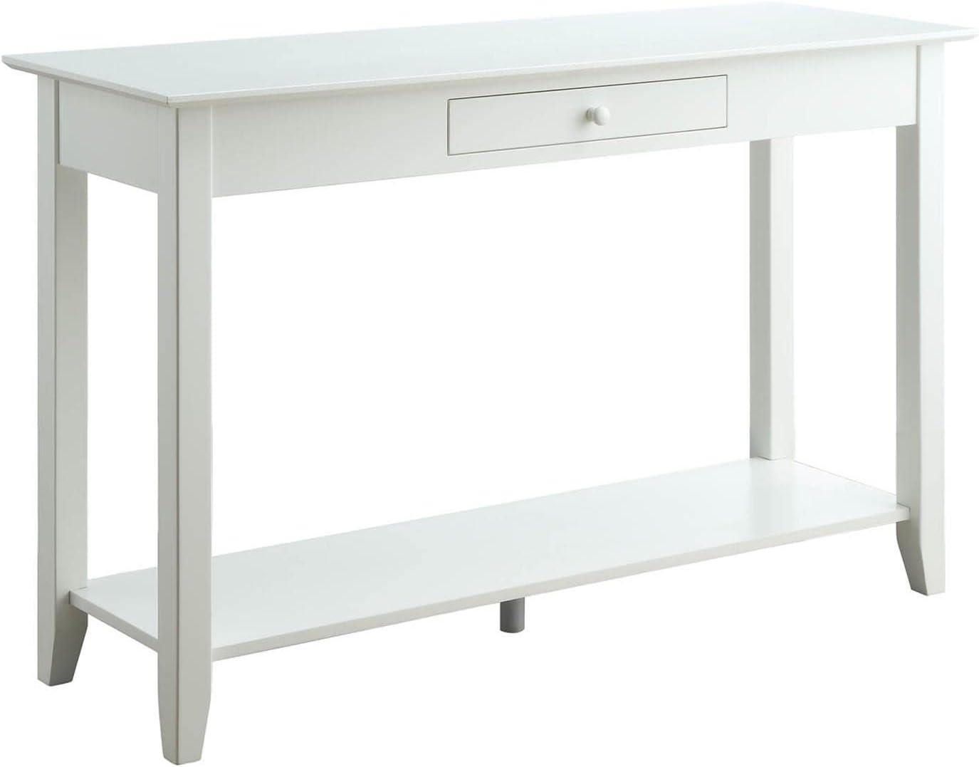 American Heritage Classic White Ash Veneer Console Table with Storage