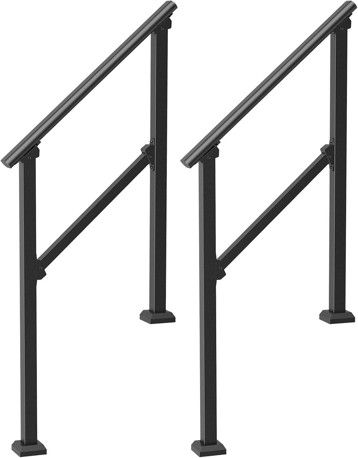 Black Stainless Steel Outdoor Stair Handrail Kit