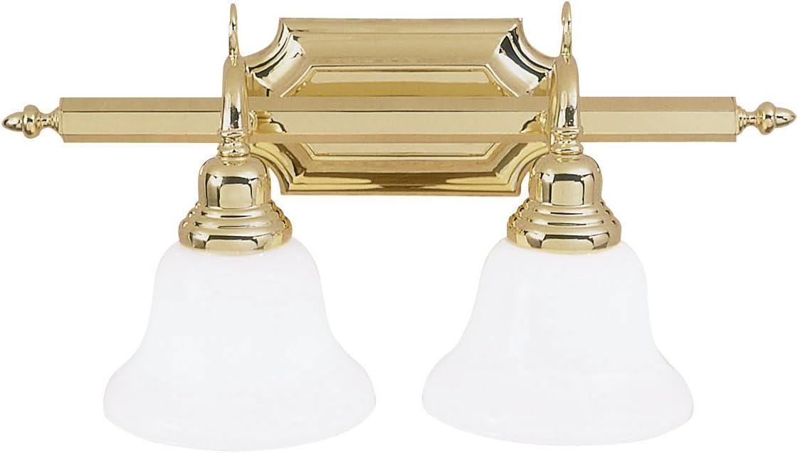 Polished Brass Traditional Bathroom Vanity Light with Bell Shades